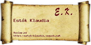 Estók Klaudia névjegykártya