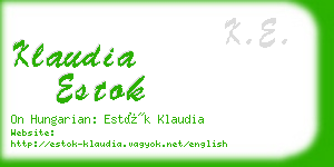 klaudia estok business card